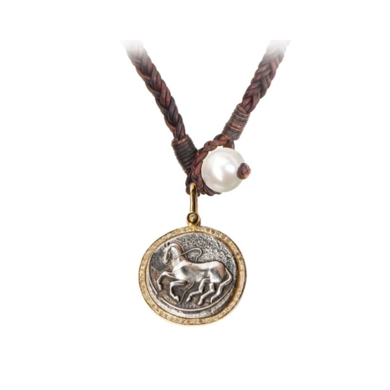 Vincent Peach Trojan Coin Necklace